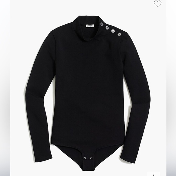 J.Crew Factory Mockneck bodysuit with button shoulders - Picture 1 of 6